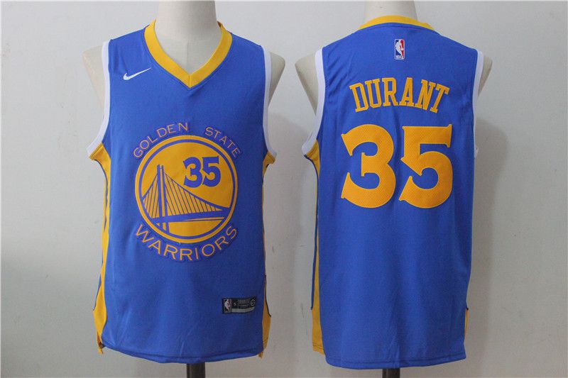 Men Golden State Warriors #35 Kevin Durant Blue NBA Jerseys